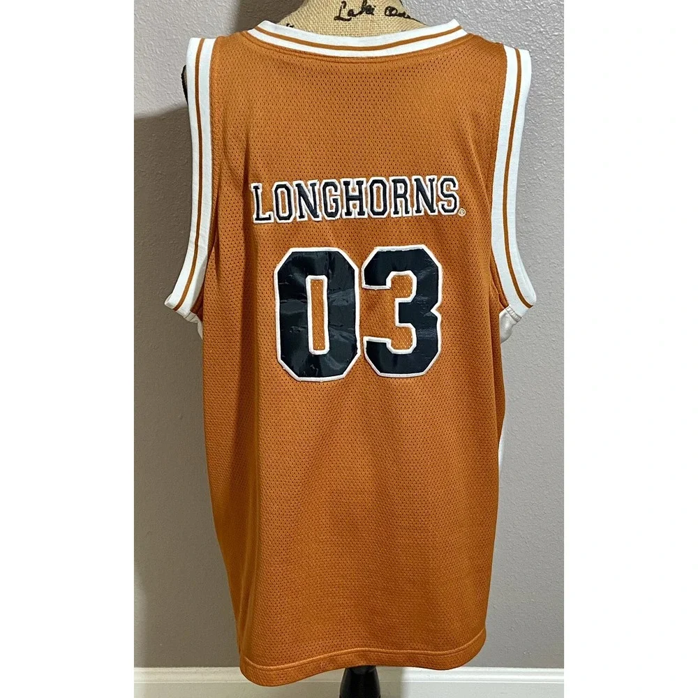 Vintage Texas LongHorns Basketball Jersey #03 Big 12. Starter Embroidered Sz. XL